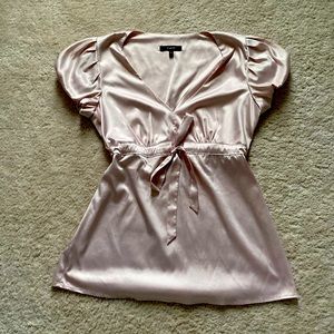 express balletcore babydoll satin blouse